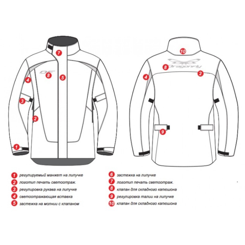 Куртка-дождевик мужская Dragonfly Evo, мембрана, красный, размер M, 176 см