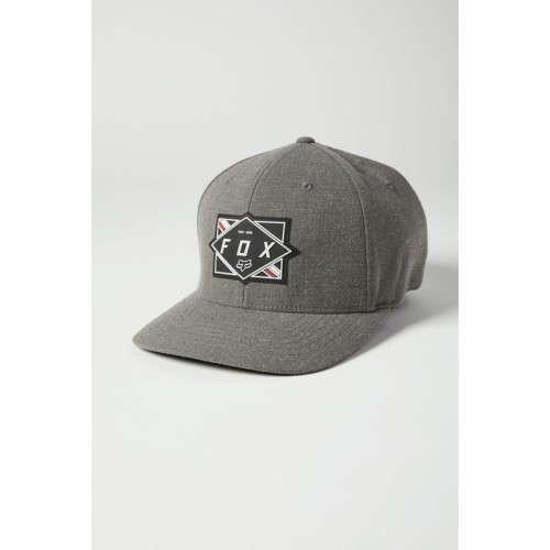 Кепка-бейсболка Fox Burnt Flexfit Hat Pewter, серый, размер S/M