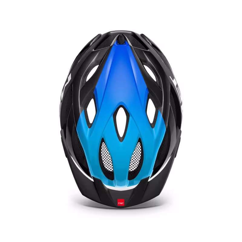 Велошлем Met Helmets Crossover Black/Cyan, черный/синий, размер XL, 60-64 см