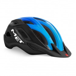 Велошлем Met Helmets Crossover, Black/Cyan, черный\синий, размер XL, 60-64 см