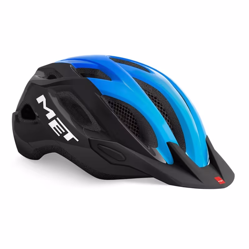 Велошлем Met Helmets Crossover Black/Cyan, черный/синий, размер XL, 60-64 см