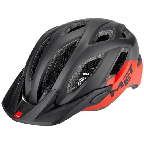Велошлем Met Helmets Crossover,  Black/Red, черный\красный, размер XL, 60-64 см