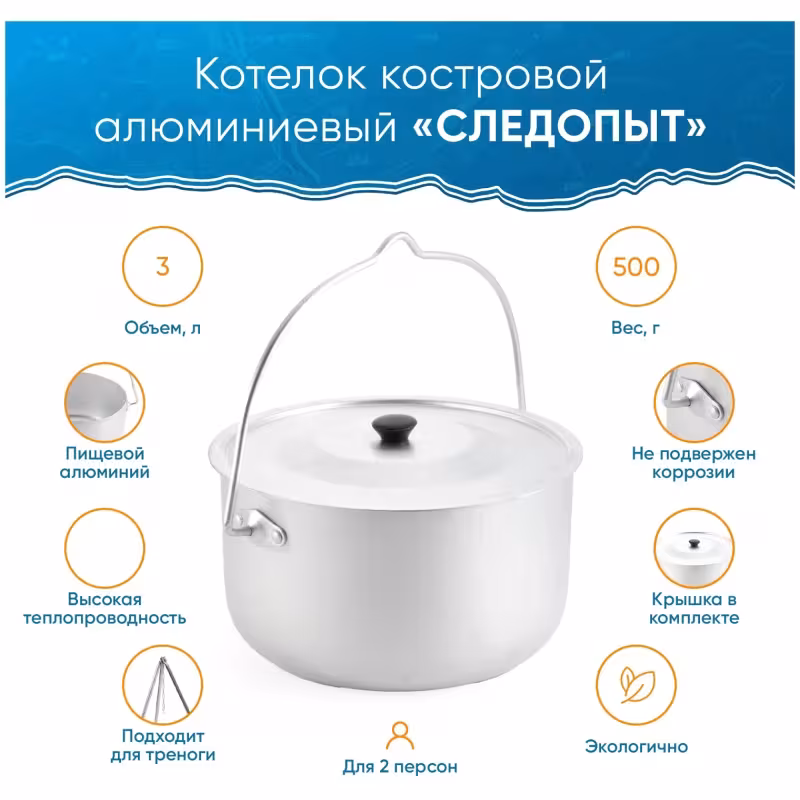 Котелок походный Следопыт PF-CWS-P118, 4,5 л