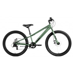 Велосипед горный подростковый Forward Spike 24 D, 24", рама 11", 7 скоростей, зеленый/черный