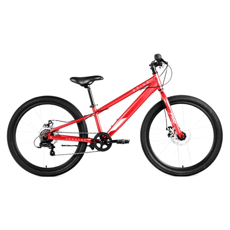 Велосипед горный подростковый Forward Spike 24 D, 24", рама 11", 7 скоростей, красный/белый