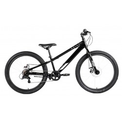 Велосипед горный подростковый Forward Spike 24 D, 24", рама 11", 7 скоростей, черный/серебристый
