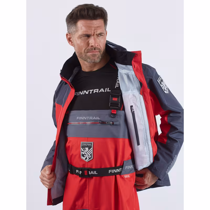 Полукомбинезон-вейдерсы Finntrail Aquamaster 1536, мембрана Hard-Tex,  красный, размер 42-44 (XS), 160-170 см