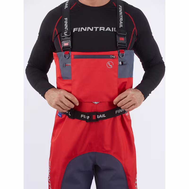 Полукомбинезон-вейдерсы Finntrail Aquamaster 1536, мембрана Hard-Tex,  красный, размер 42-44 (XS), 160-170 см