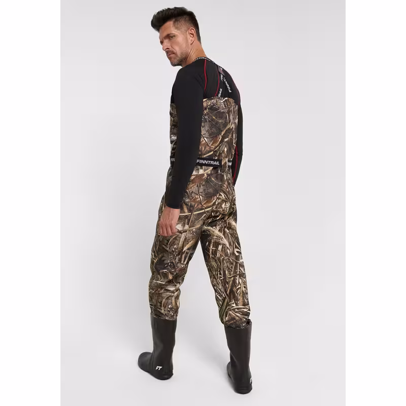 Полукомбинезон-вейдерсы Finntrail Airman 5260 MAX-5, мембрана Hard-Tex, принт Камыш, размер L/43, 175-185 см