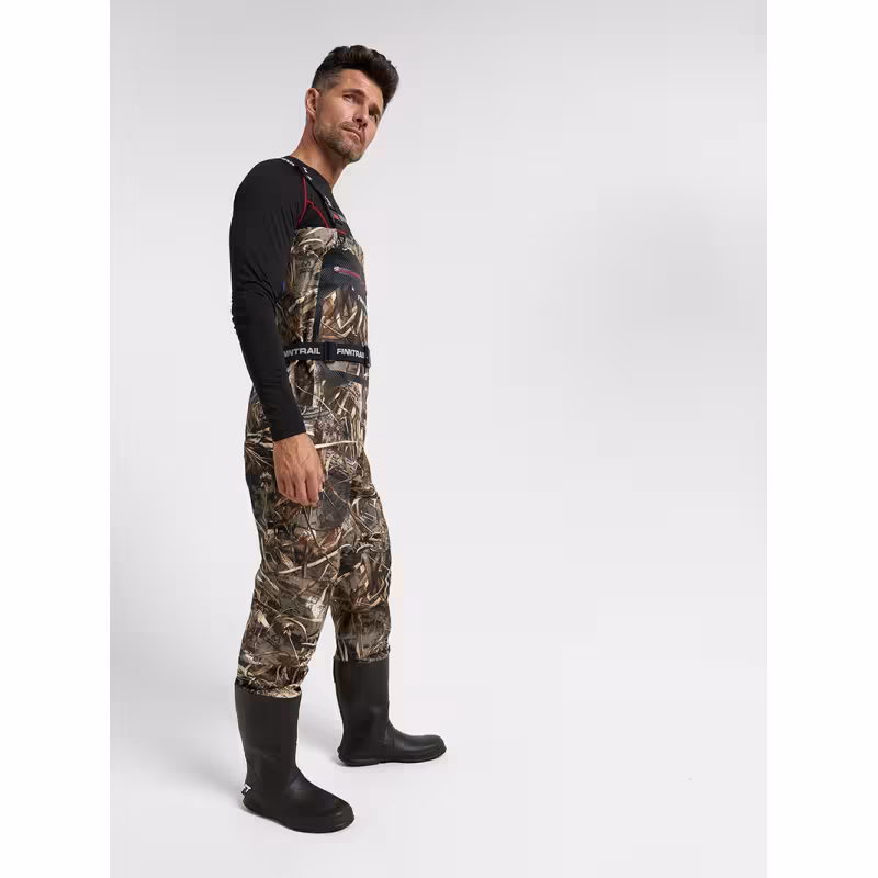 Полукомбинезон-вейдерсы Finntrail Airman 5260 MAX-5, мембрана Hard-Tex, принт Камыш, размер XXL/46, 185-195 см
