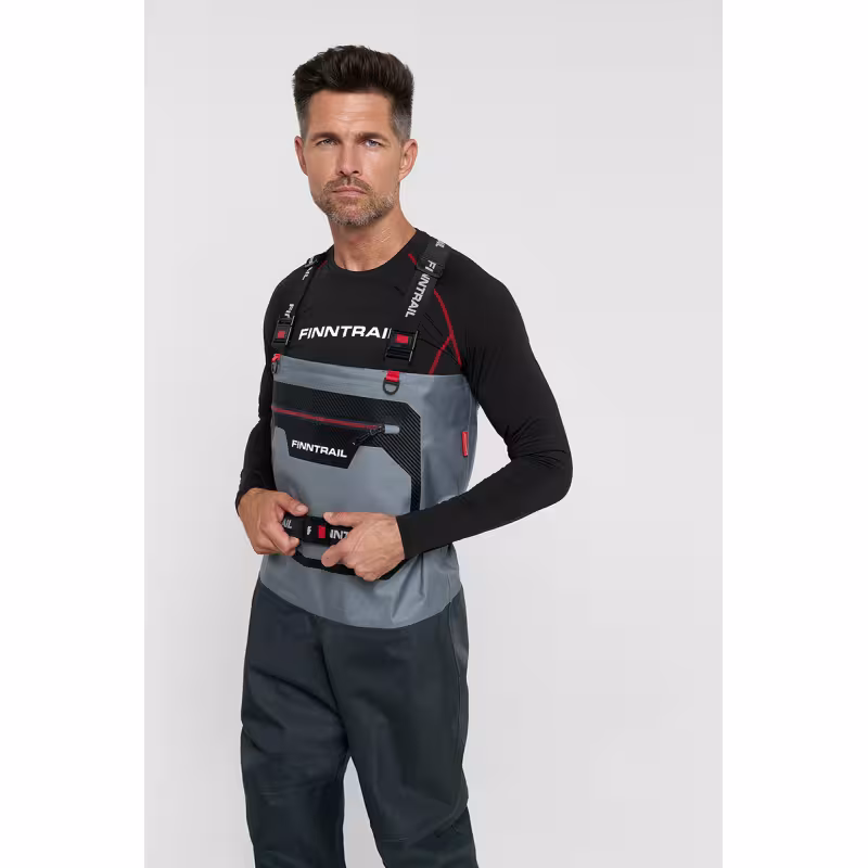 Полукомбинезон-вейдерсы Finntrail Airman 5260 Grey, мембрана Hard-Tex, серый, размер S/41, 165-175 см