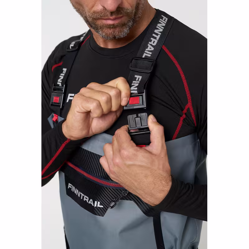 Полукомбинезон-вейдерсы Finntrail Airman 5260 Grey, мембрана Hard-Tex, серый, размер S/41, 165-175 см