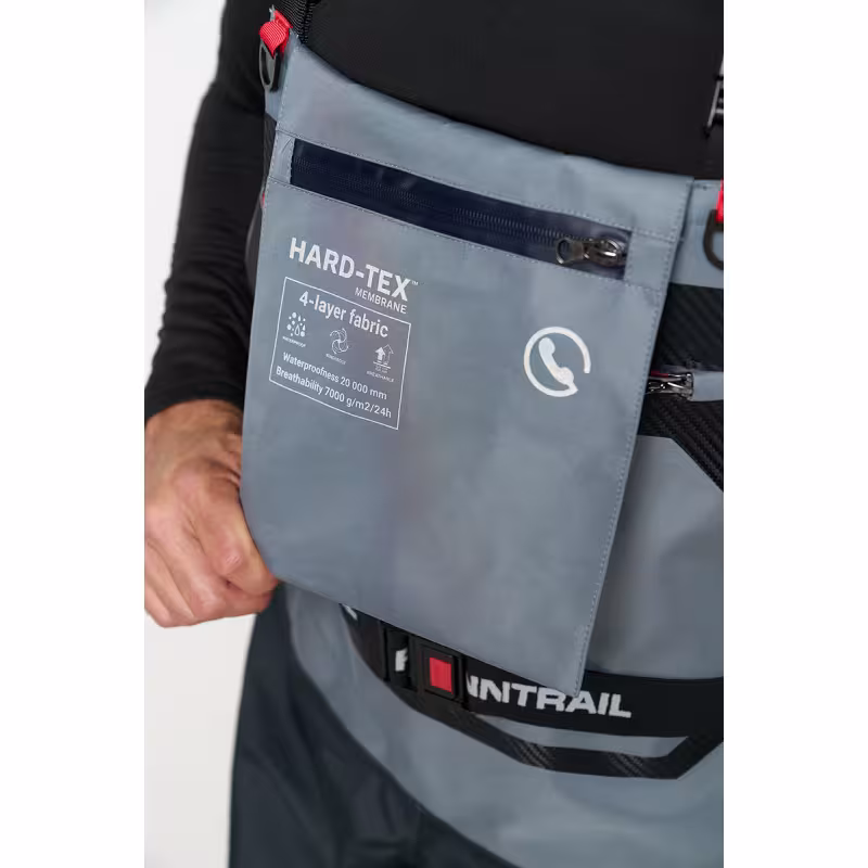 Полукомбинезон-вейдерсы Finntrail Airman 5260 Grey, мембрана Hard-Tex, серый, размер M/42, 170-180 см