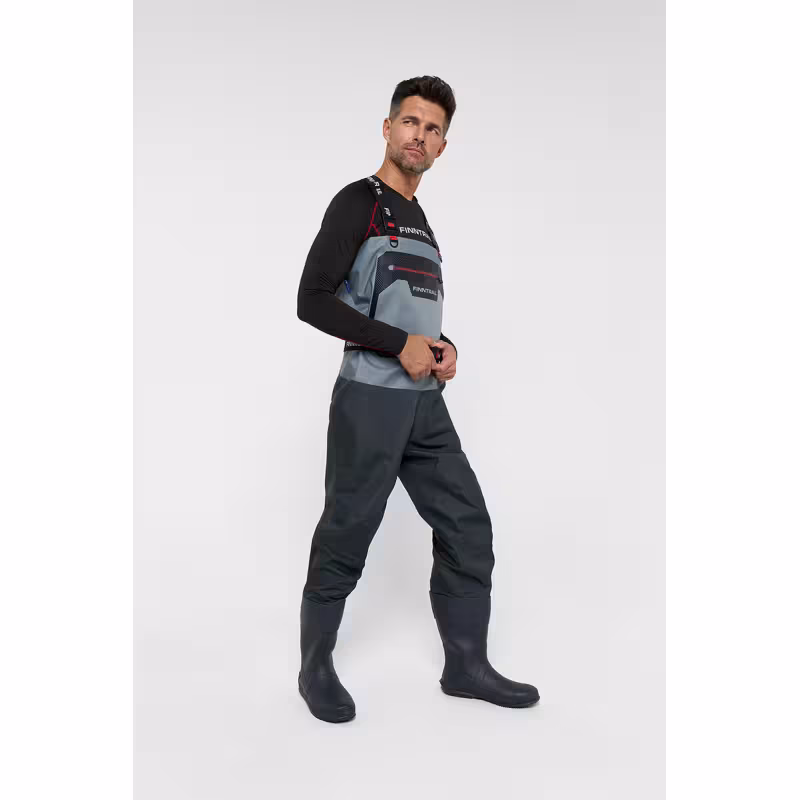 Полукомбинезон-вейдерсы Finntrail Airman 5260 Grey, мембрана Hard-Tex, серый, размер M/43, 170-180 см