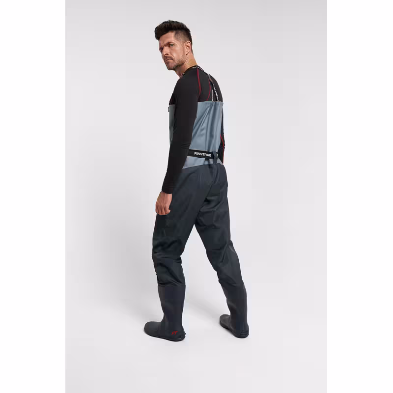 Полукомбинезон-вейдерсы Finntrail Airman 5260 Grey, мембрана Hard-Tex, серый, размер M/43, 170-180 см