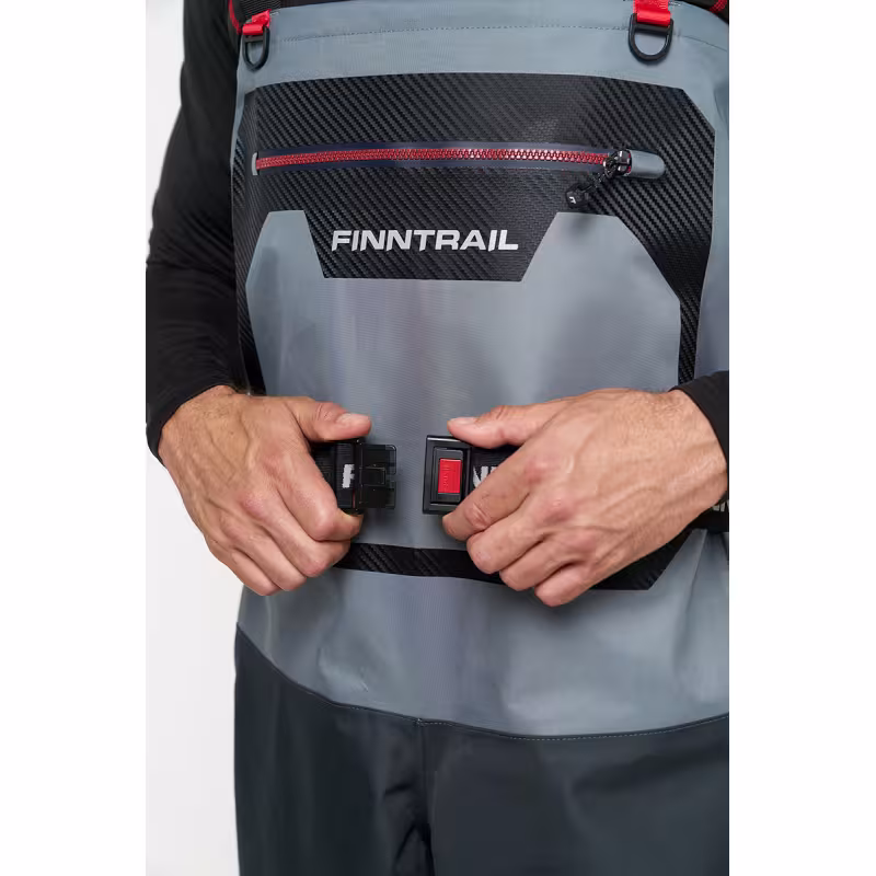 Полукомбинезон-вейдерсы Finntrail Airman 5260 Grey, мембрана Hard-Tex, серый, размер M/43, 170-180 см