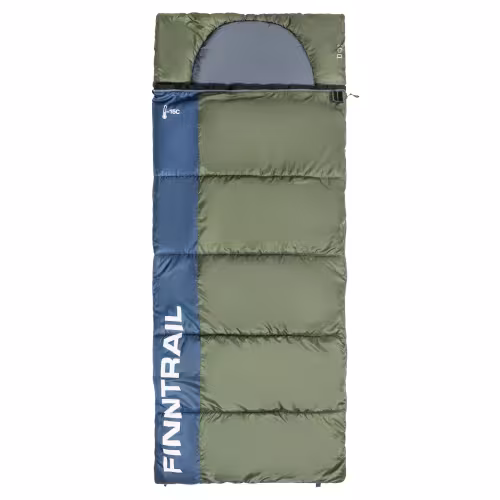Мешок спальный Finntrail 4Seasons 1030 DarkGrey, синий/зеленый (до -15°С)