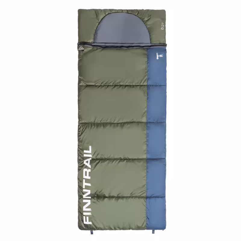 Мешок спальный Finntrail 4Seasons 1030 DarkGrey, синий/зеленый (до -15°С)