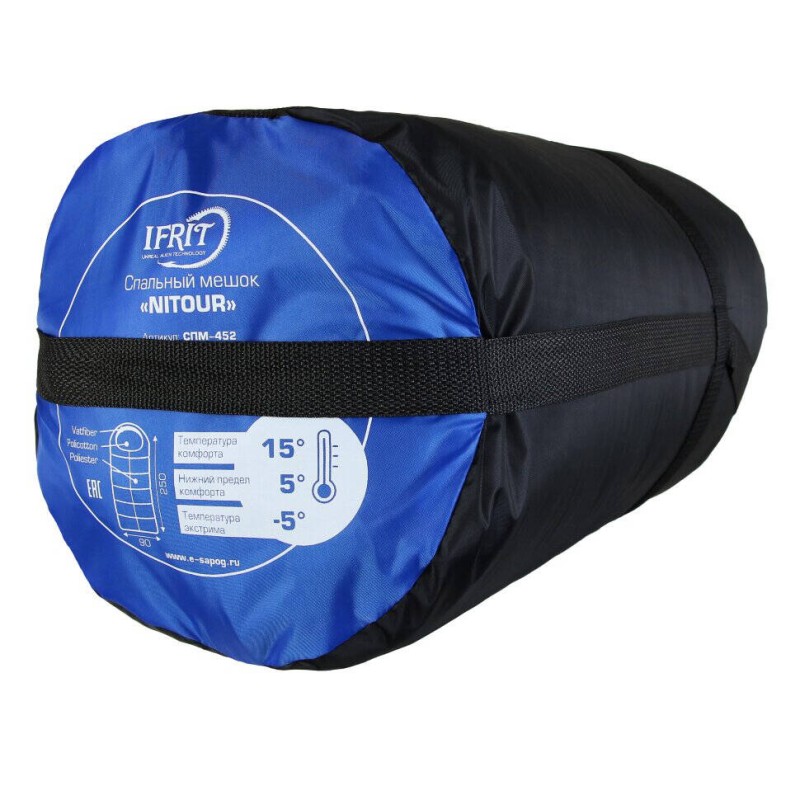Спальный мешок Элементаль Ifrit Nitour -5, черный/красный (до -5°С)