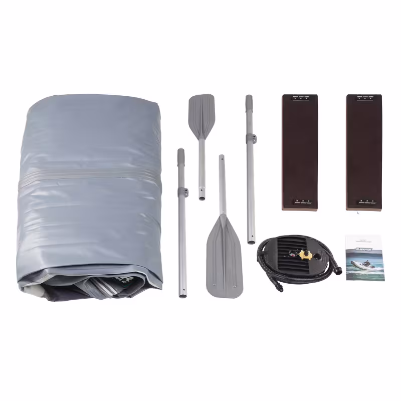 Надувная лодка ПВХ Gladiator E380S, НДНД, темно-серый