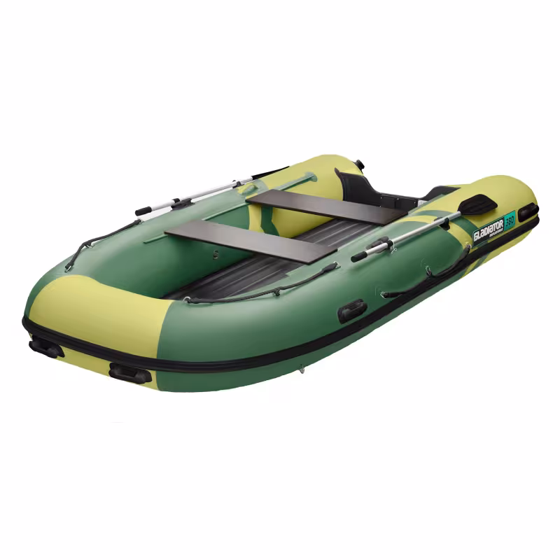 Надувная лодка ПВХ Gladiator E380S, НДНД, зеленый/оливковый