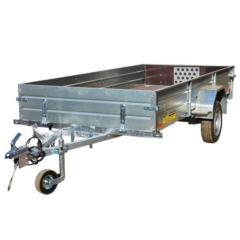 Прицеп бортовой одноосный Вектор ЛАВ 81012А с крышкой, высокий борт