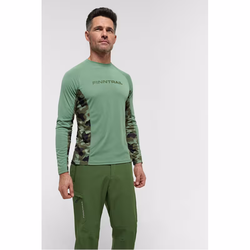 Лонгслив мужской Finntrail Wave 6606, полиэстер, зеленый, размер 50-52 (L), 175-185 см