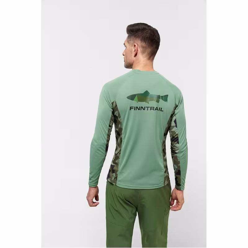 Лонгслив мужской Finntrail Wave 6606, полиэстер, зеленый, размер 50-52 (L), 175-185 см