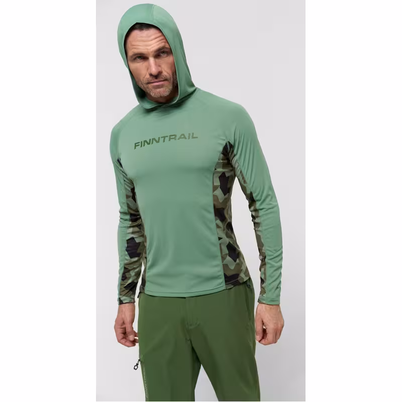 Лонгслив мужской Finntrail Wave H 6607 CamoArmy, полиэстер, зеленый, размер 42-44 (XS), 160-170 см