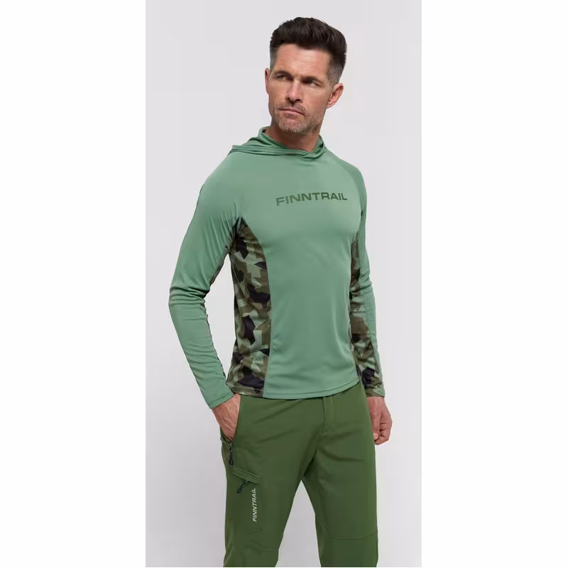 Лонгслив мужской Finntrail Wave H 6607 CamoArmy, полиэстер, зеленый, размер 48-50 (M), 170-180 см