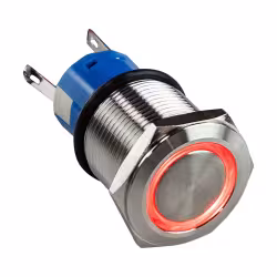 Кнопка включения без фиксации ААА A9C1R12VS, 12В, красный