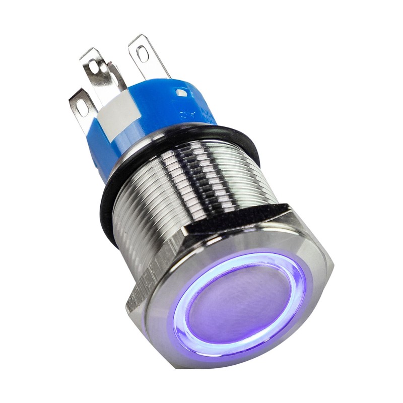 Кнопка включения без фиксации 5A A9C1B12VS, 12В, синий 