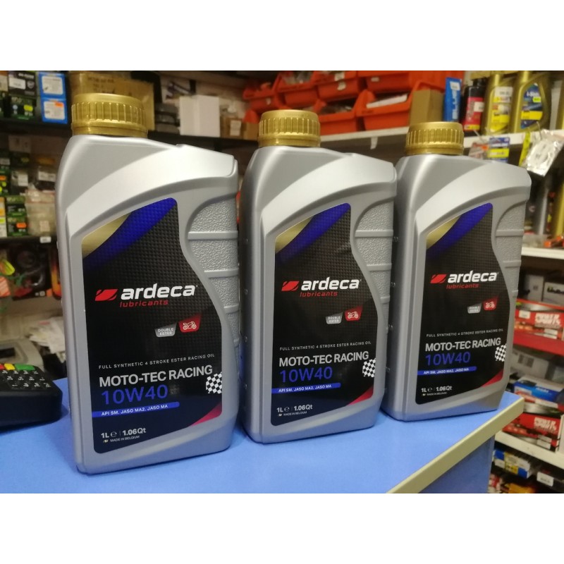 Масло моторное синтетическое для 4Т двигателей мотоциклов Ardeca Moto-Tec Racing 10W40, 1 л
