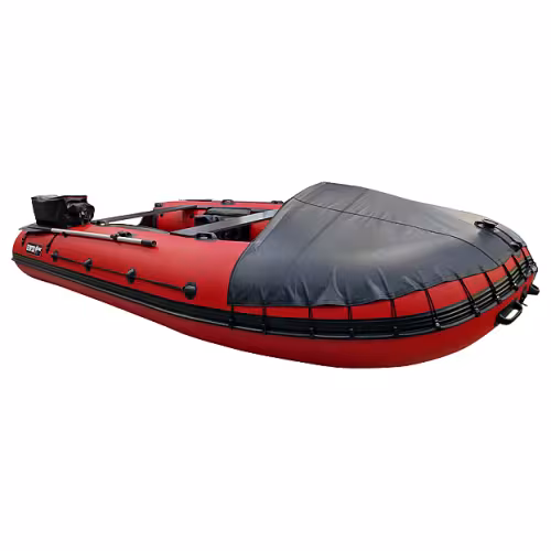 Надувная лодка ПВХ HunterBoat Travel 400, НДНД, красный