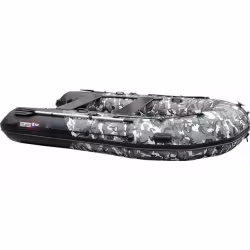 Надувная лодка ПВХ HunterBoat 350 ПРО, НДНД, серый камуфляж