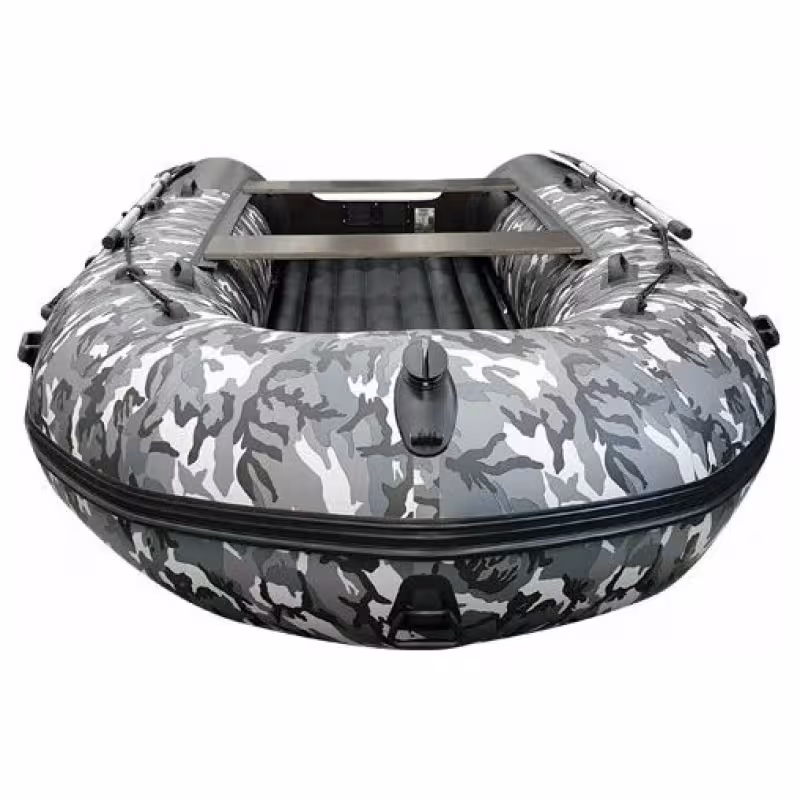 Надувная лодка ПВХ HunterBoat 350 ПРО, НДНД, серый камуфляж