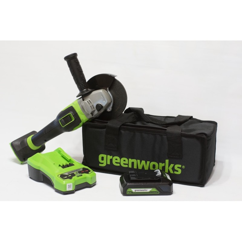 Шлифмашина угловая аккумуляторная Greenworks GD24AGK2