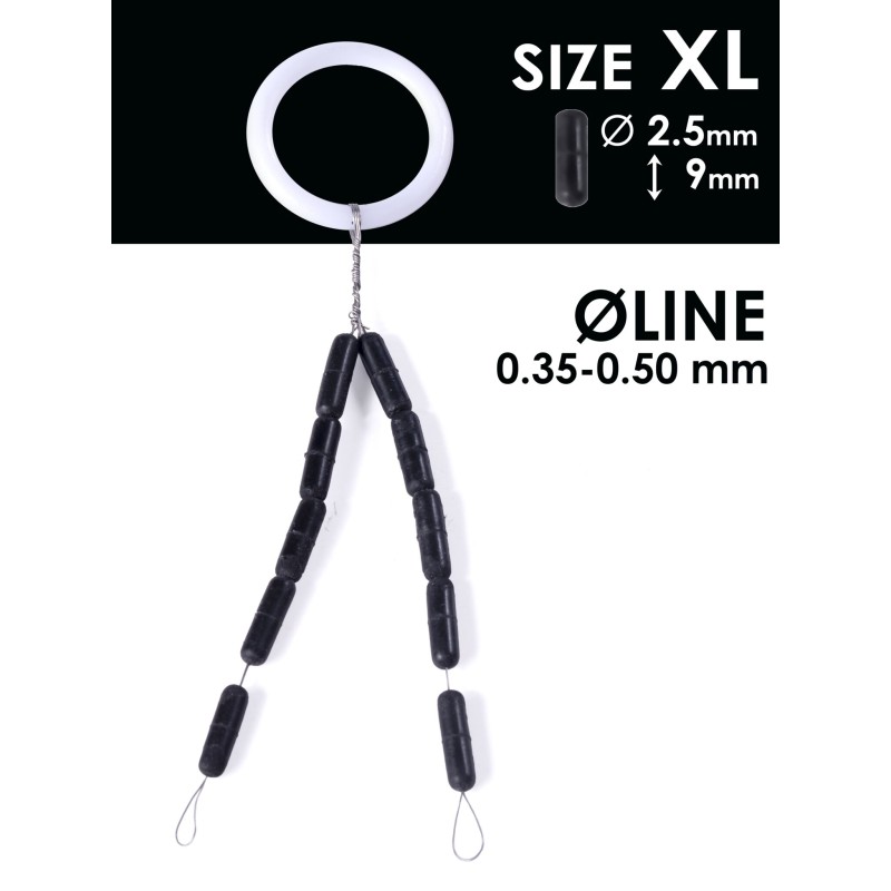 Стопоры для поплавков Salmo Rubber Cylinder Stops, 0.35х0.50мм (10шт)