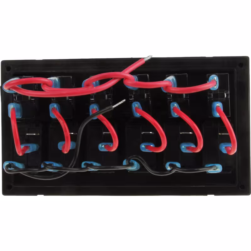 Панель бортового питания, 6 переключателей, 310083, черный