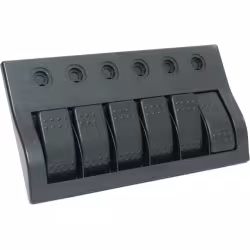 Панель бортового питания, 6 переключателей, 310083, черный