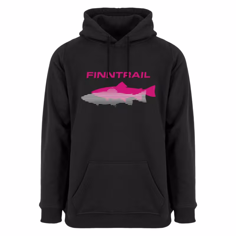 Худи женское Finntrail Shadow fish 6806 BlackPink, футер, черный, размер 40-42 (XXS), 150-160 см