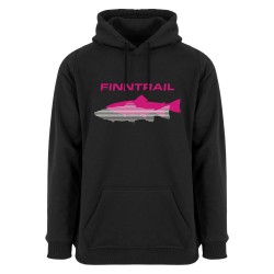 Толстовка женская с капюшоном Finntrail Shadow fish 6806 BlackPink, футер, черный/розовый, размер XS