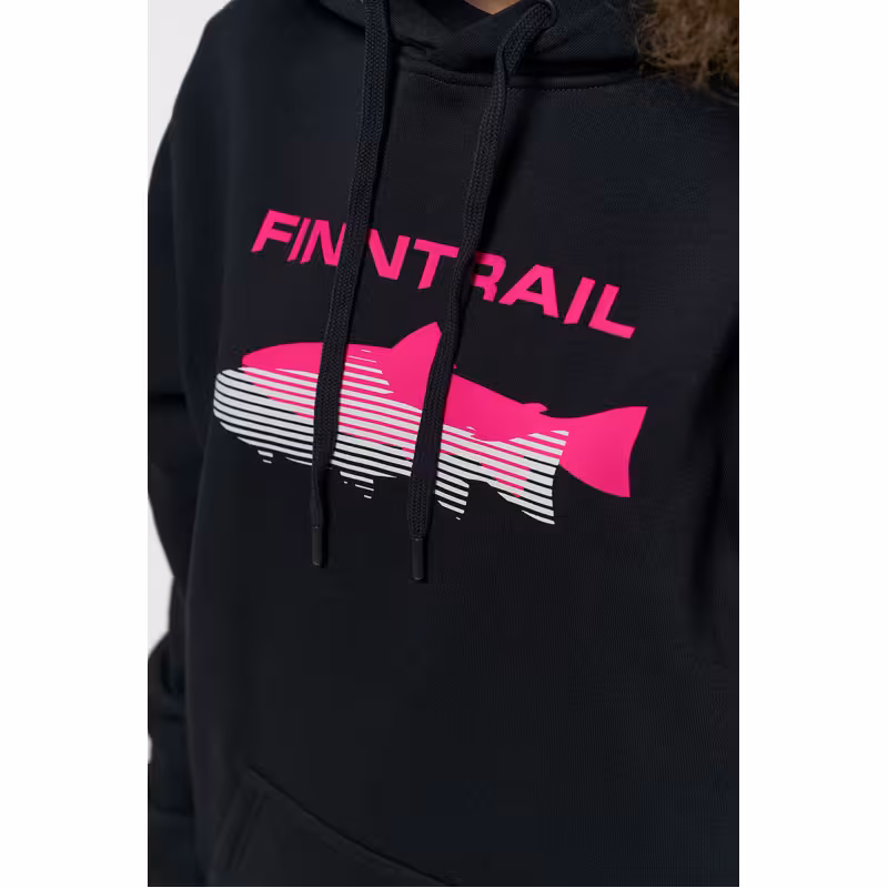 Худи женское Finntrail Shadow fish 6806 BlackPink, футер, черный, размер 46-48 (M), 165-175 см