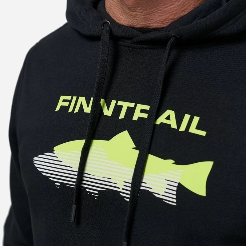 Худи мужское Finntrail Shadow fish 6806 BlackYellow, футер, черный, размер 48-50 (M), 170-180 см