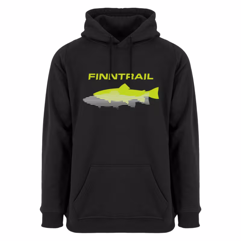 Худи мужское Finntrail Shadow fish 6806 BlackYellow, футер, черный, размер 48-50 (M), 170-180 см