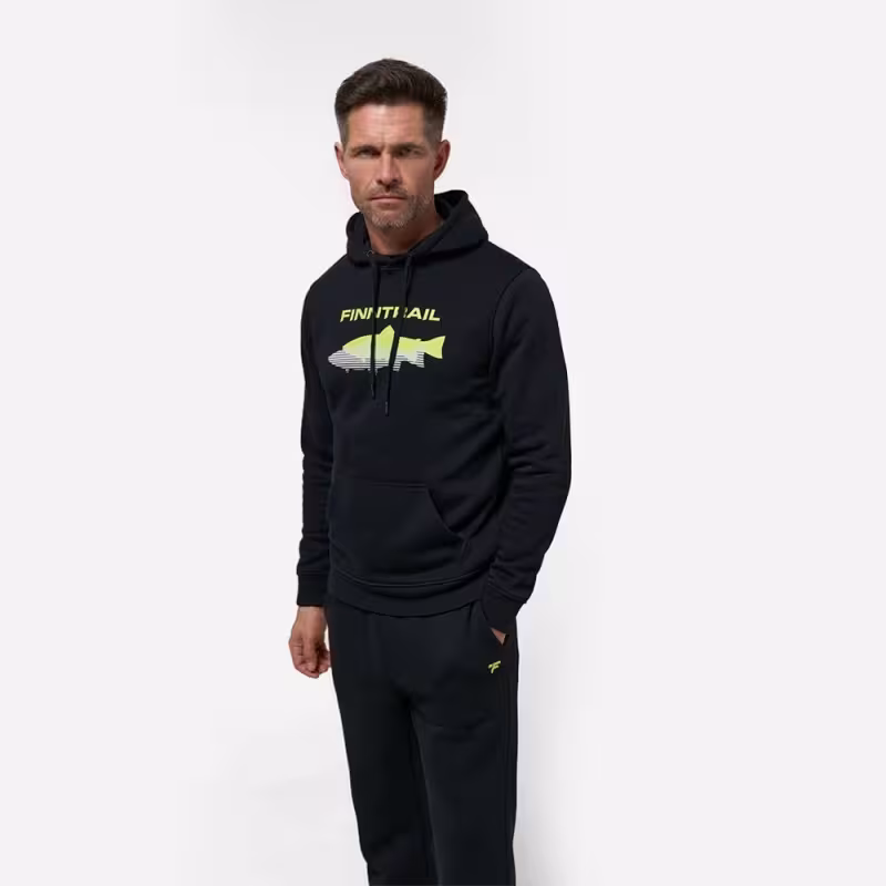 Худи мужское Finntrail Shadow fish 6806 BlackYellow, футер, черный, размер 50-52 (L), 175-185 см