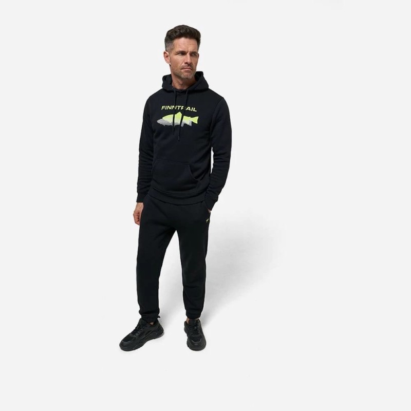 Худи мужское Finntrail Shadow fish 6806 BlackYellow, футер, черный, размер 54-56 (XL), 180-190 см