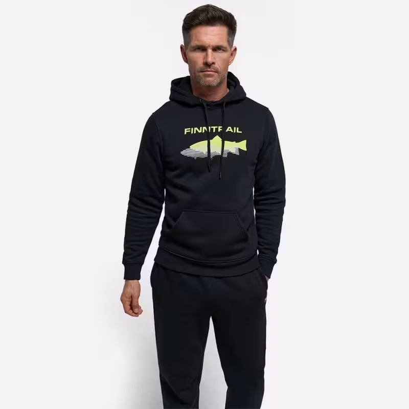 Худи мужское Finntrail Shadow fish 6806 BlackYellow, футер, черный, размер 54-56 (XL), 180-190 см