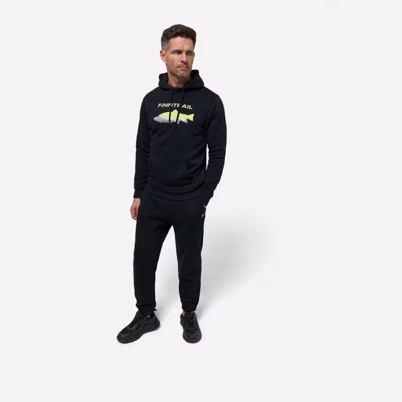 Худи мужское Finntrail Shadow fish 6806 BlackYellow, футер, черный, размер 58-60 (XXL), 185-195 см