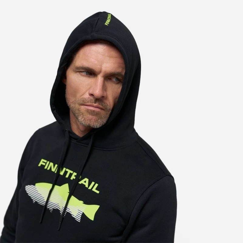 Худи мужское Finntrail Shadow fish 6806 BlackYellow, футер, черный, размер 58-60 (XXL), 185-195 см